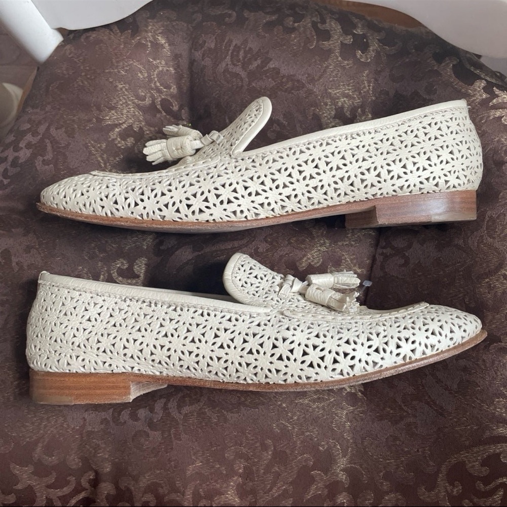 Fratelli Rossetti Cream Woven Leather Brera Loafers - Picture 5 of 14